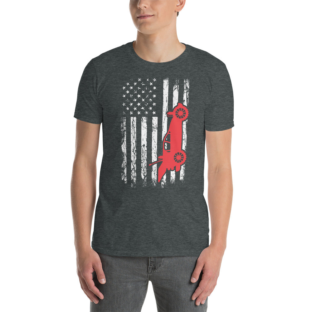 Distressed RC Car American Flag Racing T-Shirt | Patriotic Tee - Cuccico Design