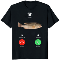 Cuccico Fih Calling Meme Shirt in black – Funny Fish T-Shirt with meme design