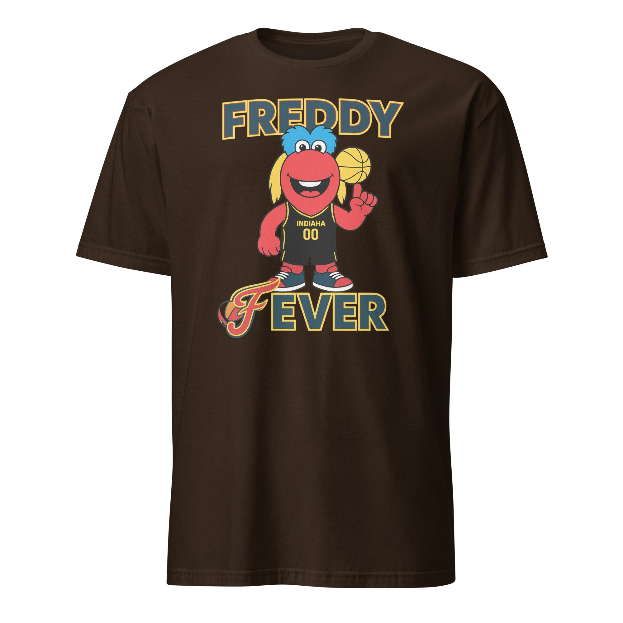 Freddy Fever Kids Tee in dark chocolate – Indiana Fever youth WNBA mascot shirt