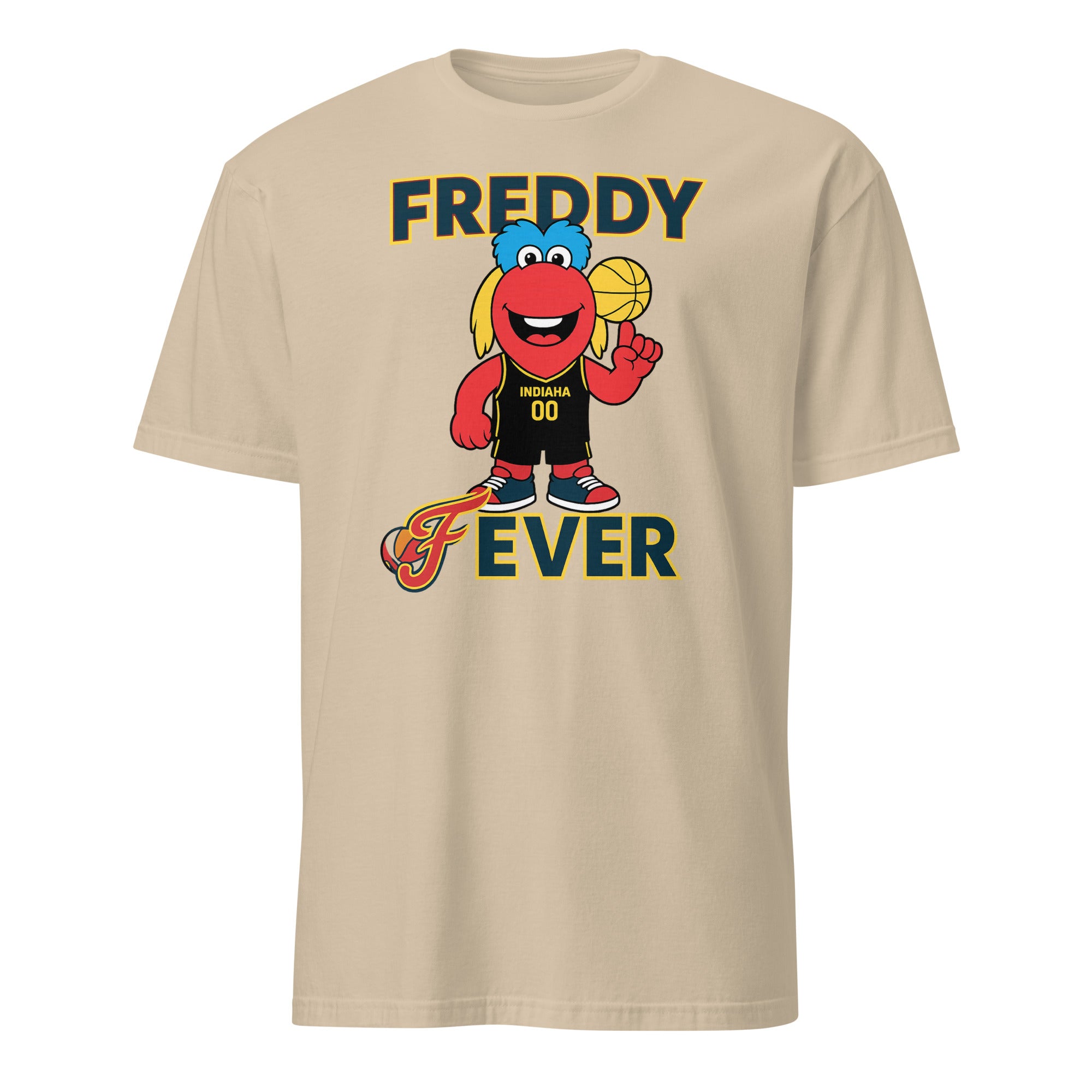 Freddy Fever Kids Tee in sand – Indiana Fever youth WNBA mascot shirt