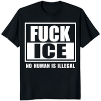 Black Fuck ICE Shirt by Cuccico with No Human Is Illegal and Anti ICE protest design