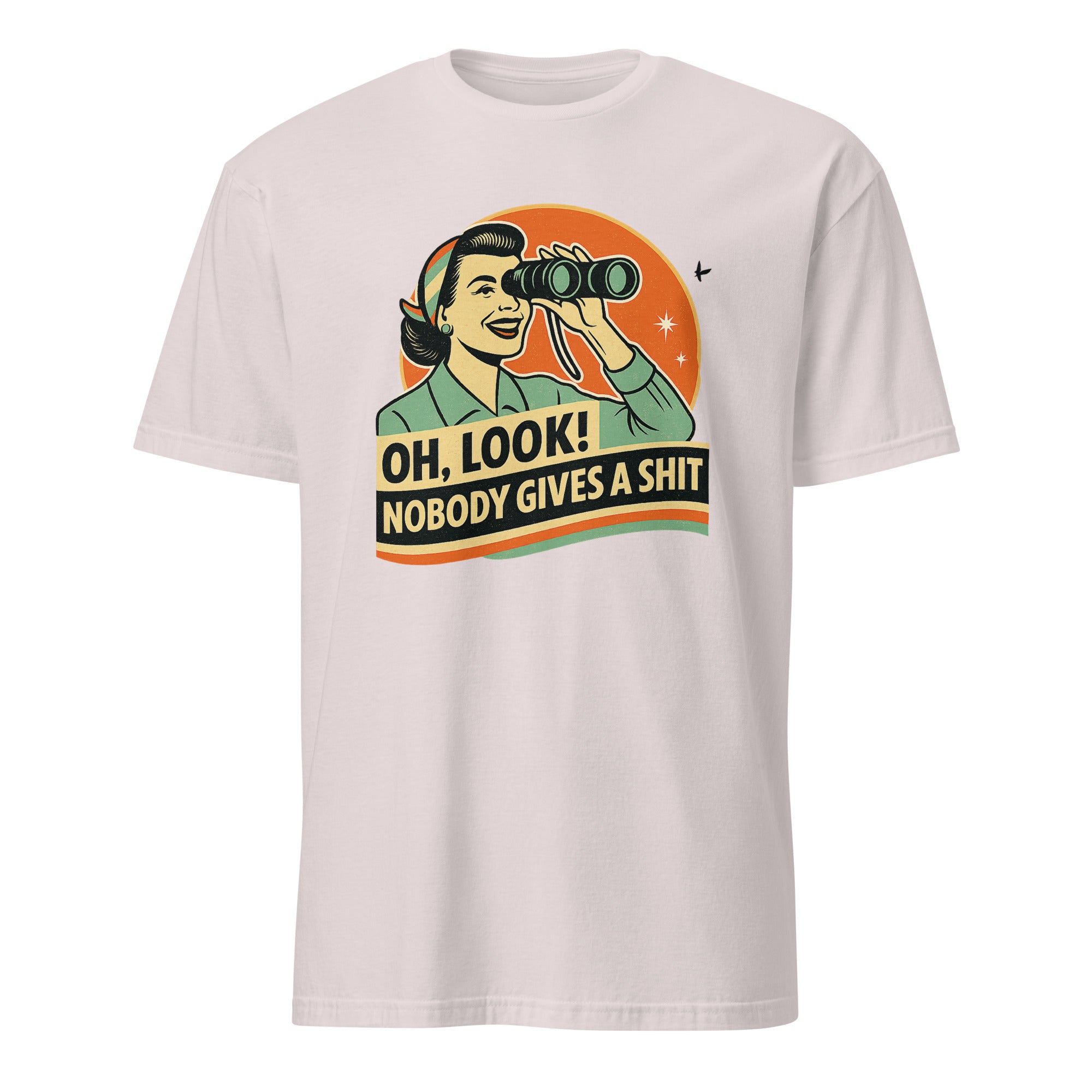 Funny Attitude Shirt in Ice Grey – “Oh Look! Nobody Gives a Sh*t!” Sarcasm Tee by Cuccico