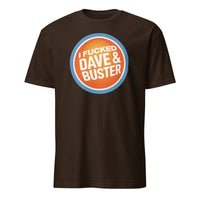 Funny Dave & Buster’s Adult Humor T-Shirt in dark chocolate brown by Cuccico, adult humor graphic tee