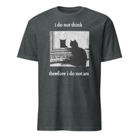 Funny Goth Cat Shirt featuring Grunge Cat Humor design by Cuccico in dark heather