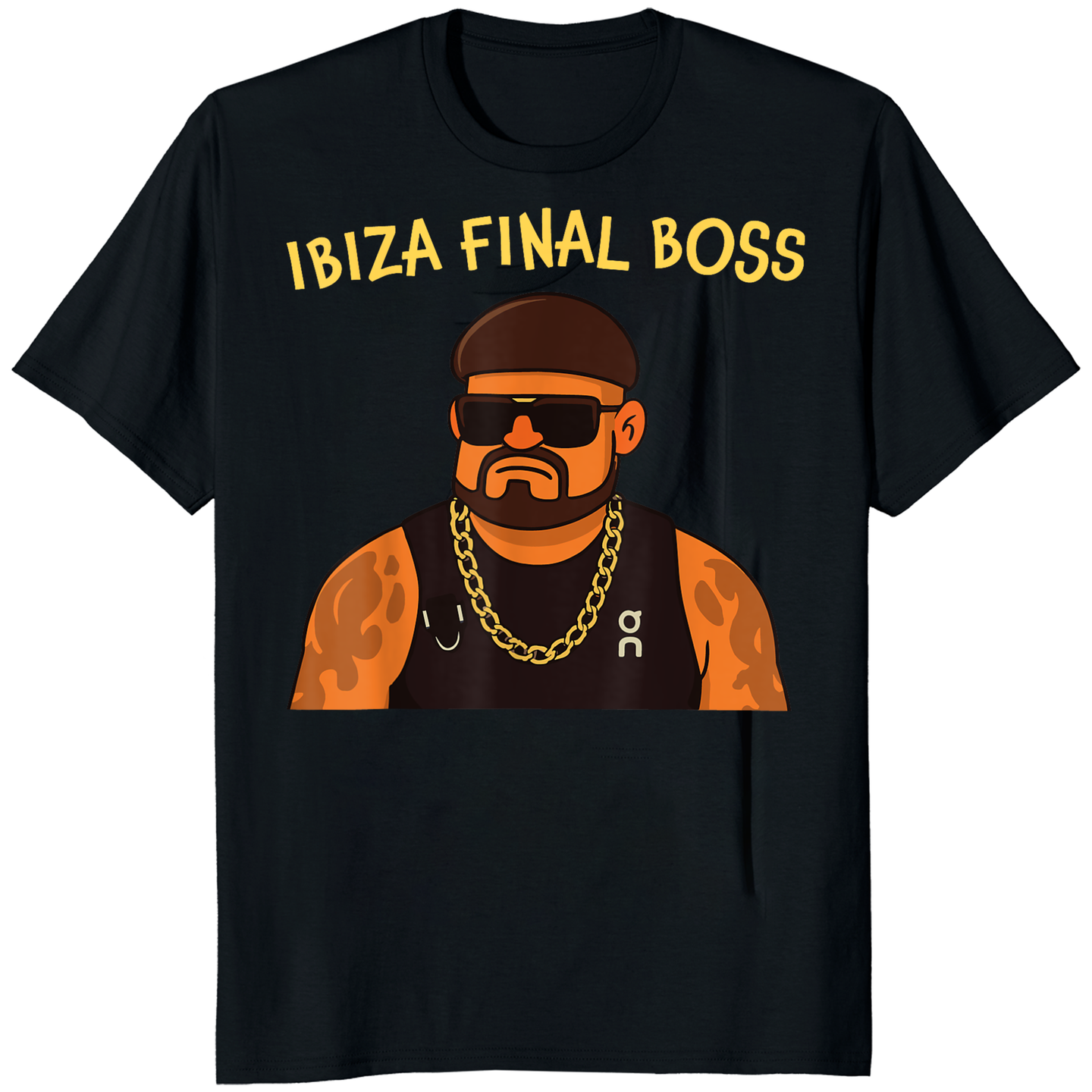 Ibiza Final Boss Funny Meme Party T-Shirt in Black