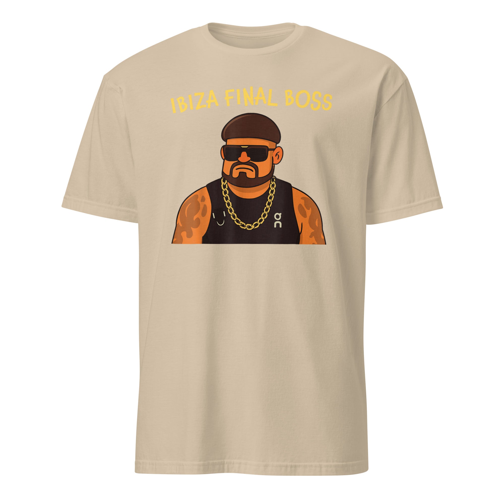 Ibiza Final Boss Funny Meme Party T-Shirt in Sand