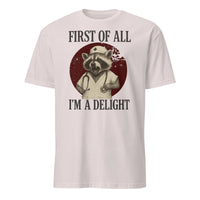Cuccico First Of All I’m A Delight Raccoon Nurse Tee in Ice Grey