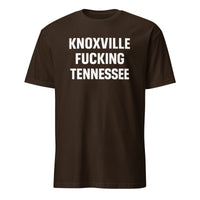 Knoxville Tennessee T-Shirt in Dark Chocolate with retro skyline design by Cuccico