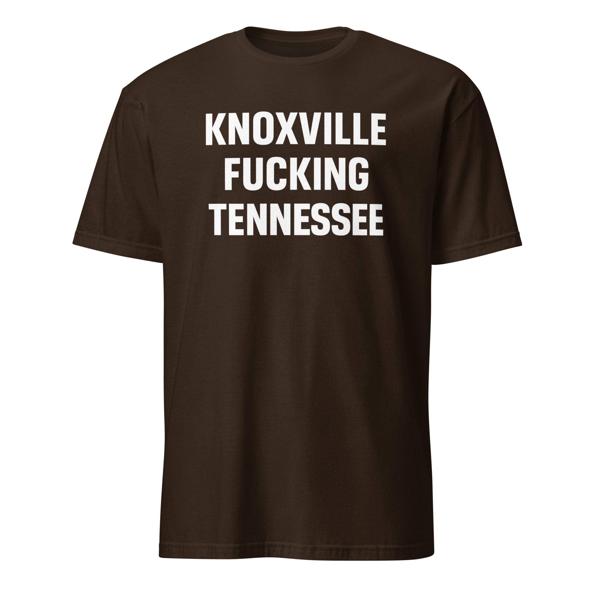 Knoxville Tennessee T-Shirt in Dark Chocolate with retro skyline design by Cuccico