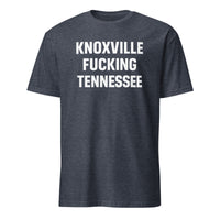 Knoxville Tennessee T-Shirt in Heather Navy with retro skyline design by Cuccico
