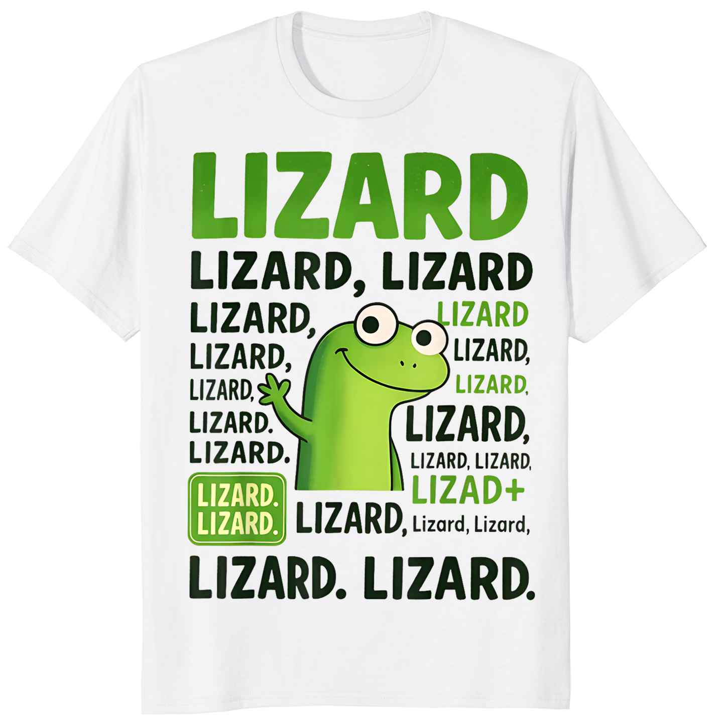 White Lizard Lizard Lizard Meme T-Shirt with Funny Weirdcore Animal design for Gen Z