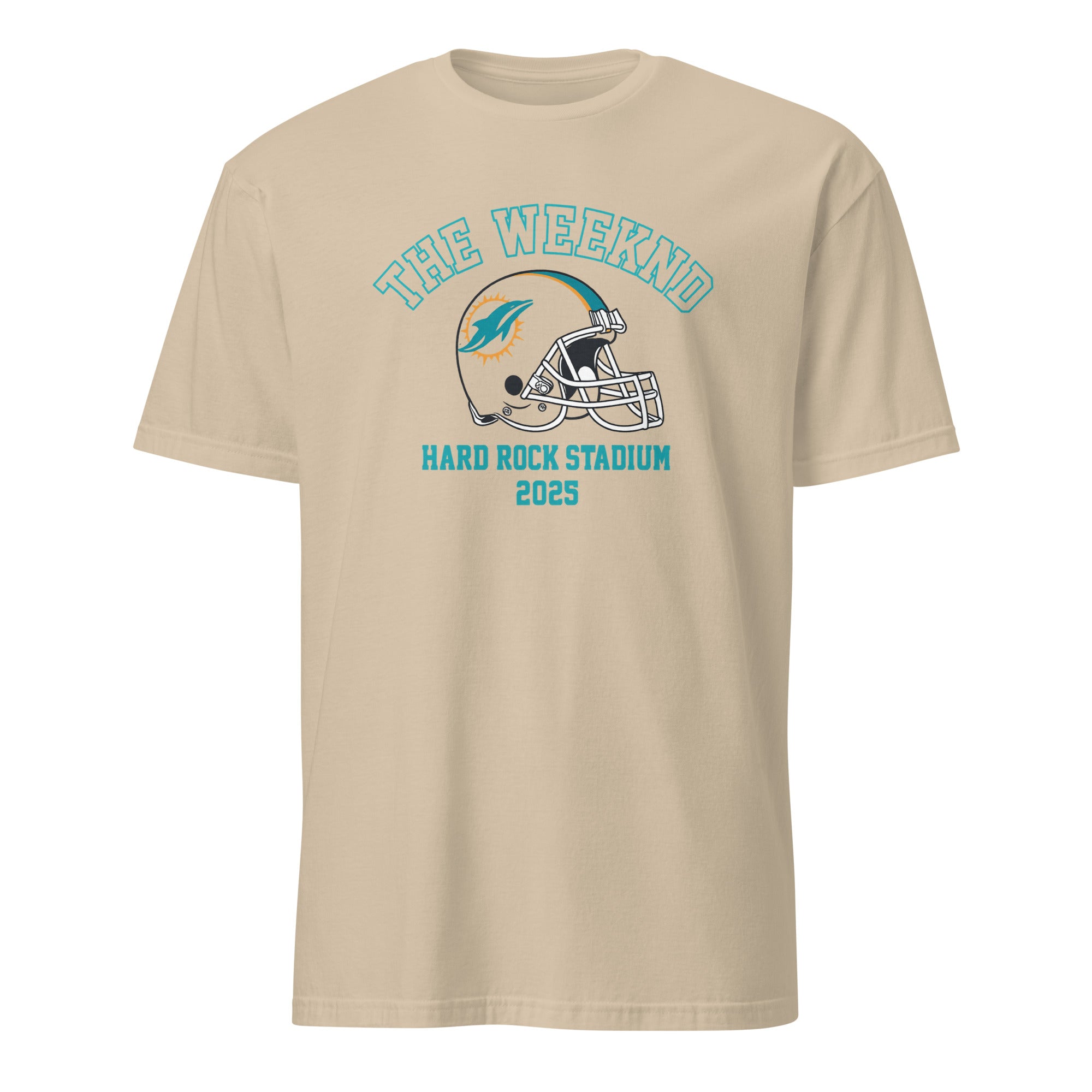 Miami Dolphins x The Weeknd 2025 Hard Rock Stadium T-Shirt in Sand by Cuccico mockup