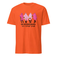 Orange On Wednesday We Wear Pink Ghost Shirt by Cuccico – Funny Pink Ghost Halloween Shirt