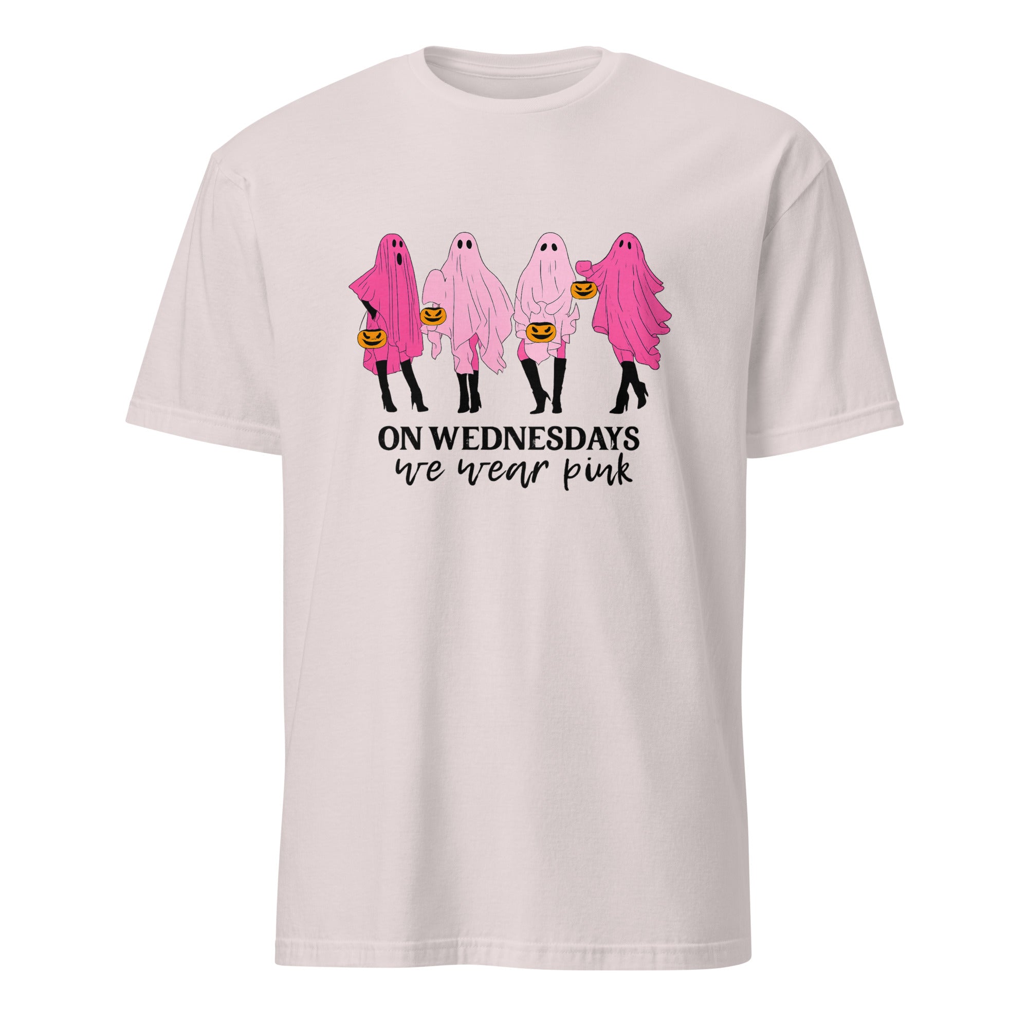 Cornsilk On Wednesday We Wear Pink Ghost Shirt by Cuccico – Cute Pink Ghost Halloween Shirt