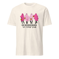 Natural beige On Wednesday We Wear Pink Ghost Shirt by Cuccico – Mean Girls Halloween Ghost Tee