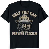 Only You Can Prevent Fascism Shirt in black by Cuccico – anti Trump tee with activist design
