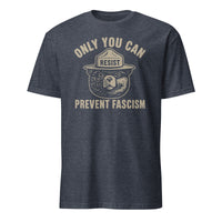 Only You Can Prevent Fascism Shirt in heather navy by Cuccico – Protect Our National Park sustainable tee