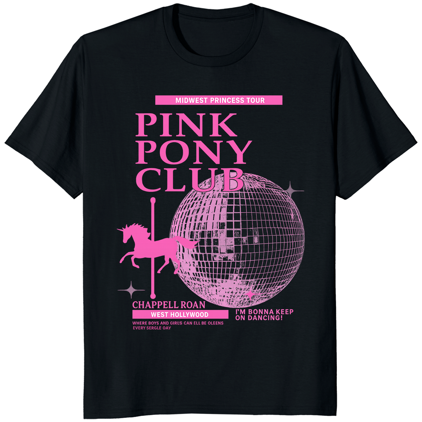 Black Pink Pony Club Chappell Roan kids t-shirt by Cuccico