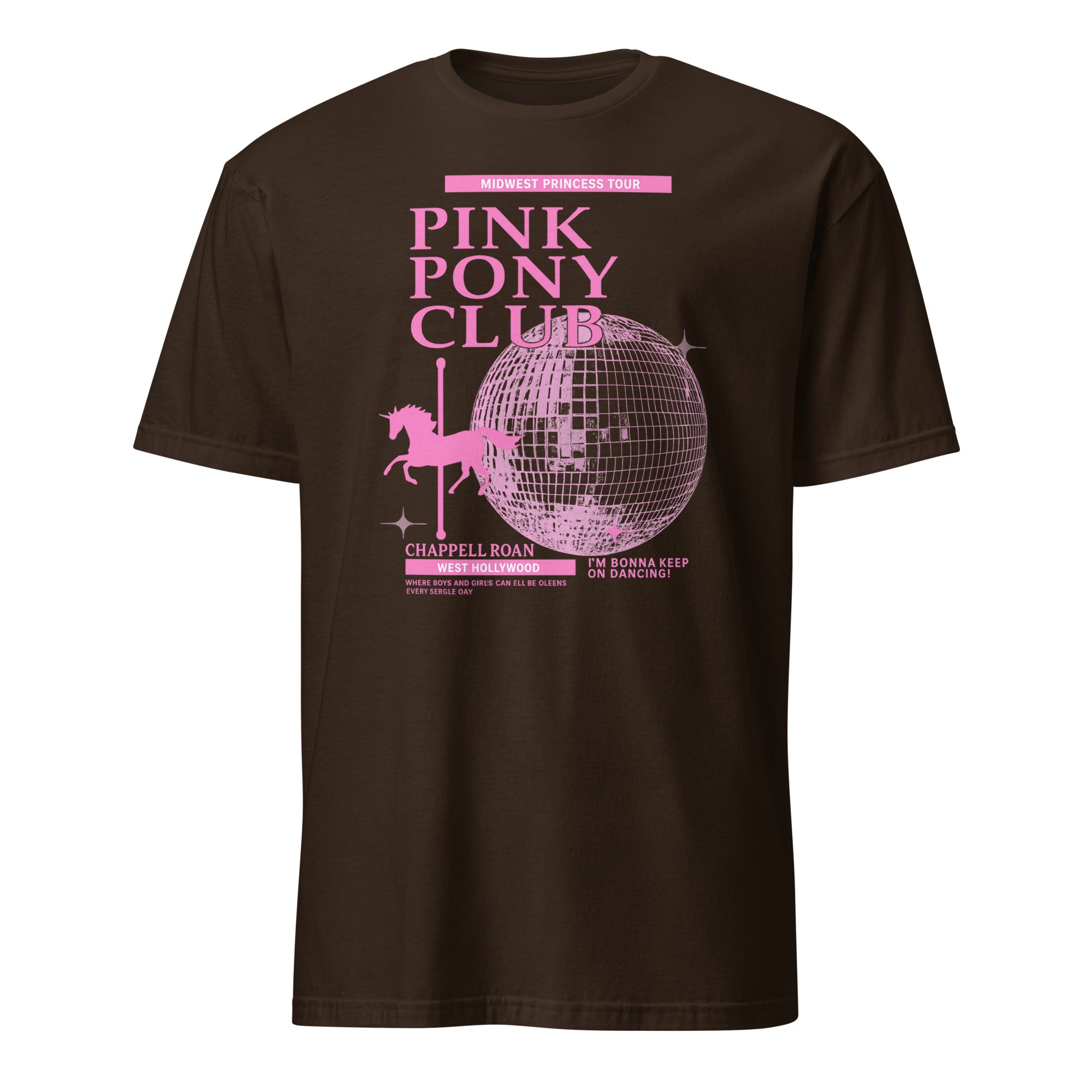 Dark chocolate Pink Pony Club Chappell Roan kids t-shirt by Cuccico