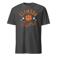 Pretty Clemson Tigers Paw T-Shirt in Dark Heather Grey by Cuccico
