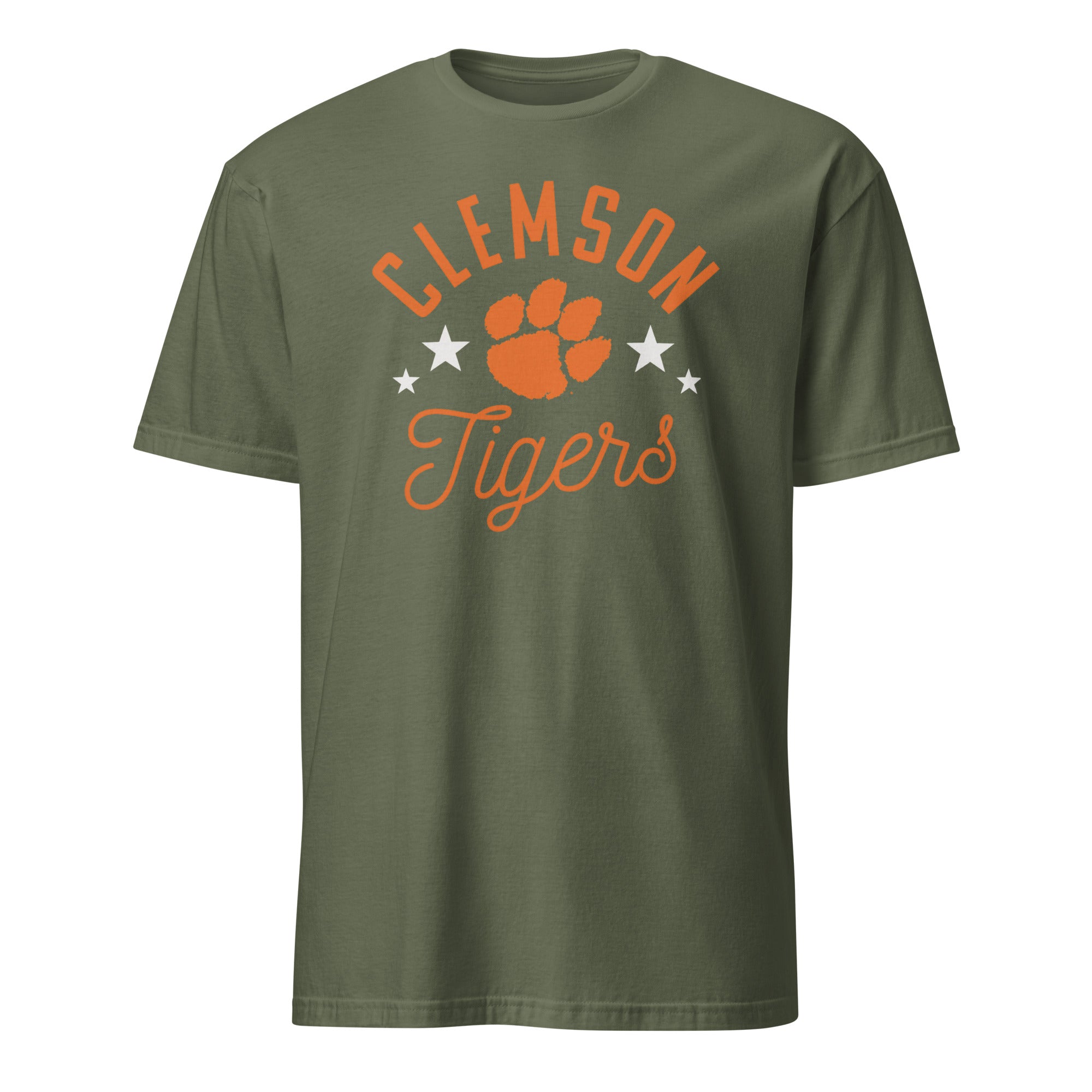 Pretty Clemson Tigers Paw T-Shirt in Military Green by Cuccico