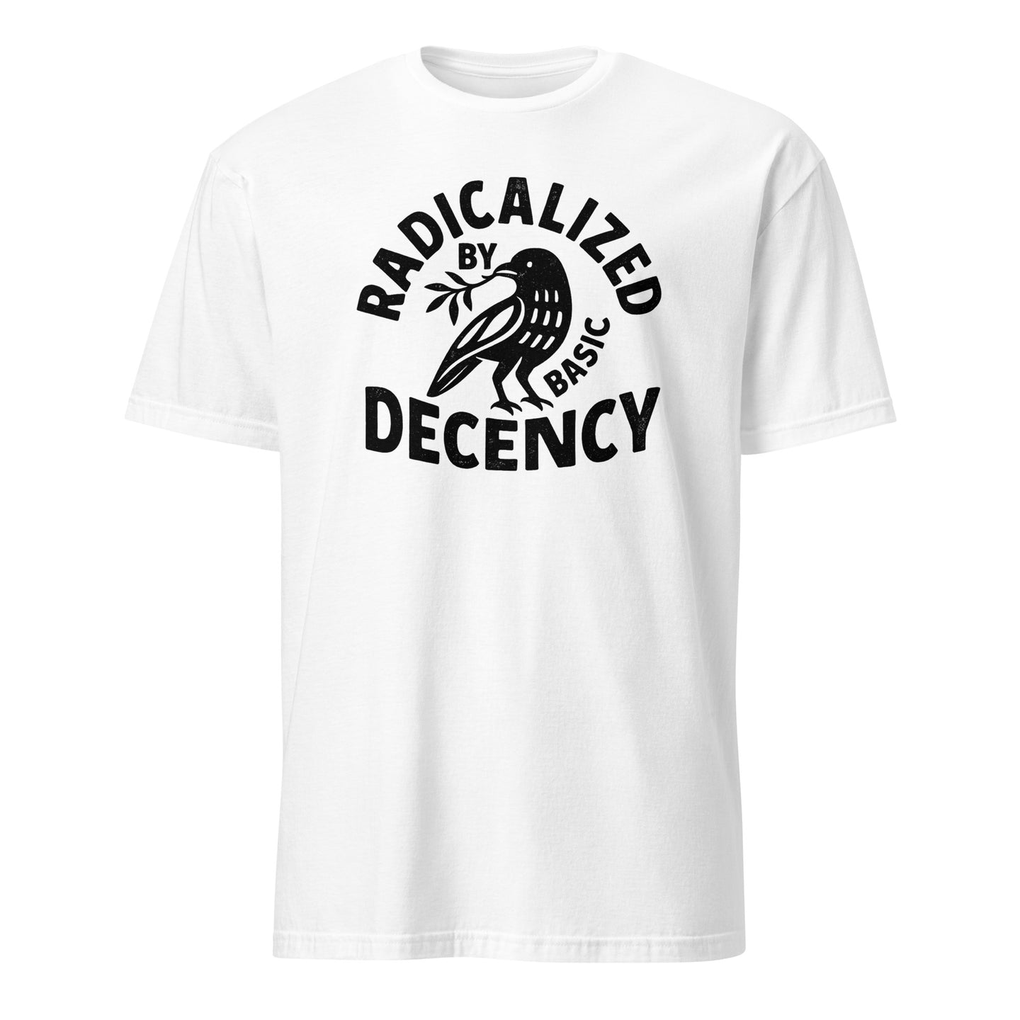 Radicalized By Basic Decency T-Shirt in White by Cuccico