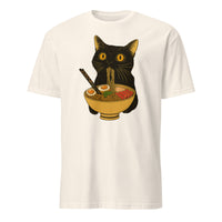 Ramen Black Cat T-Shirt in Natural – Earthy Ramen and Black Cat Graphic Tee