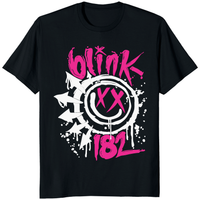 Retro Smile Face Shirt in black featuring Blink 182 Rock Shirt design by Cuccico