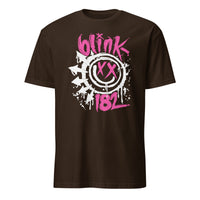 Retro Smile Face Shirt in dark chocolate featuring Blink 182 Rock Shirt design by Cuccico