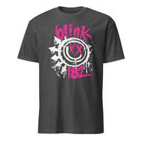 Retro Smile Face Shirt in dark heather grey featuring Blink 182 Rock Shirt design by Cuccico