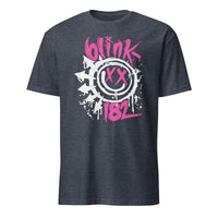Retro Smile Face Shirt in heather navy featuring Blink 182 Rock Shirt design by Cuccico
