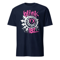 Retro Smile Face Shirt in navy featuring Blink 182 Rock Shirt design by Cuccico