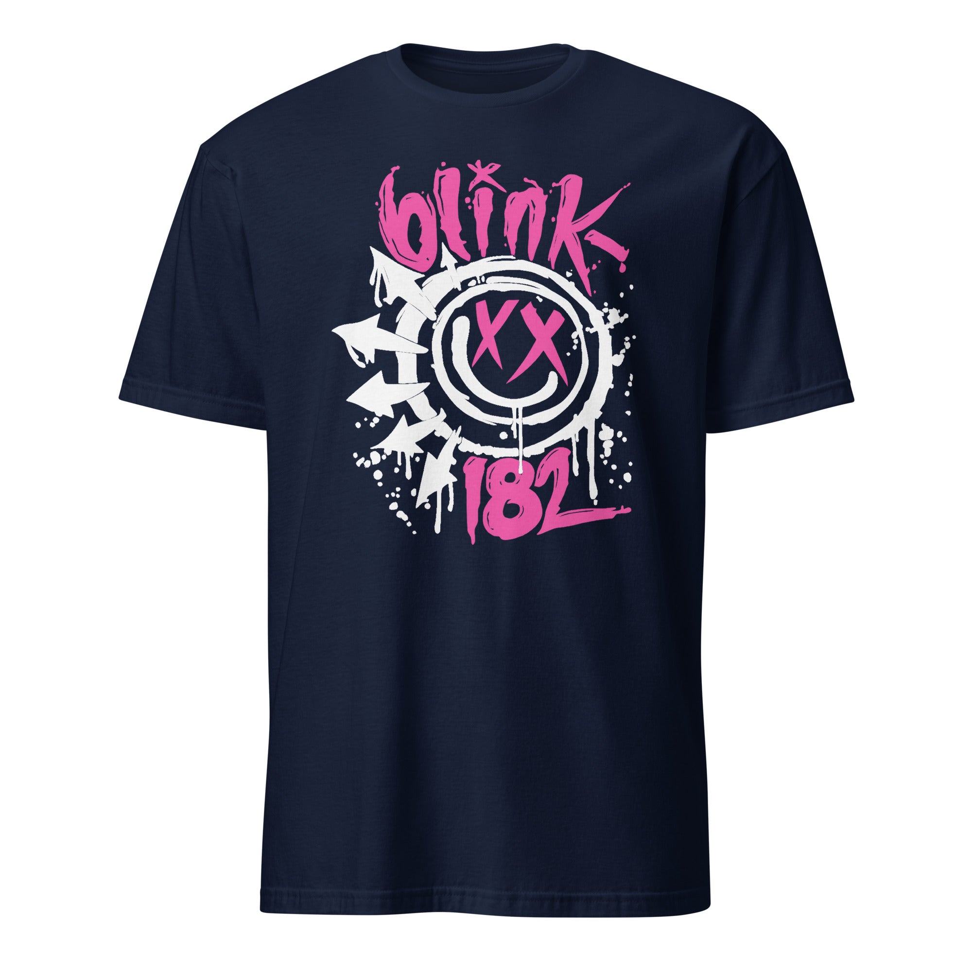Retro Smile Face Shirt in navy featuring Blink 182 Rock Shirt design by Cuccico