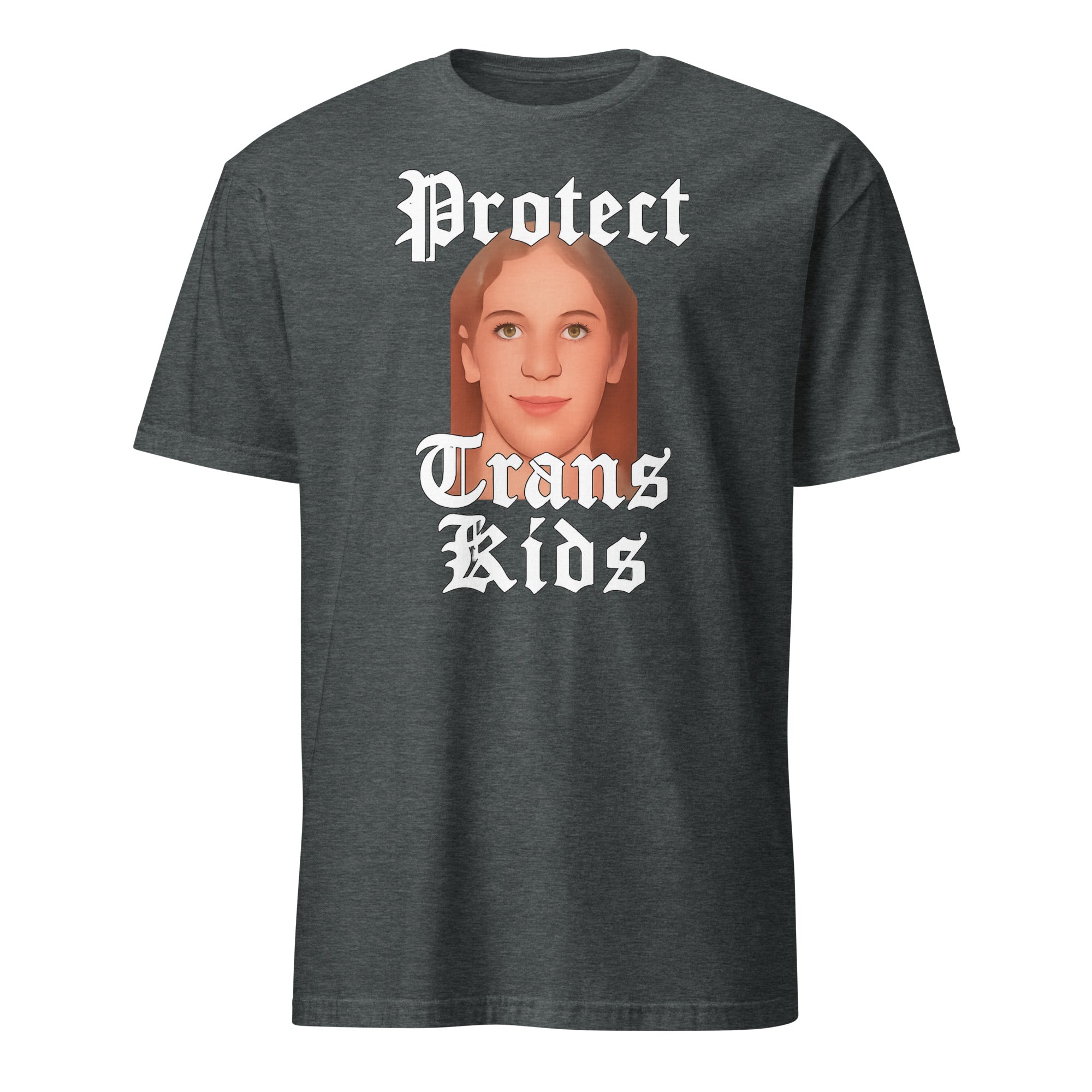 Robin Westman Protect Trans Kids shirt in Dark Heather by Cuccico