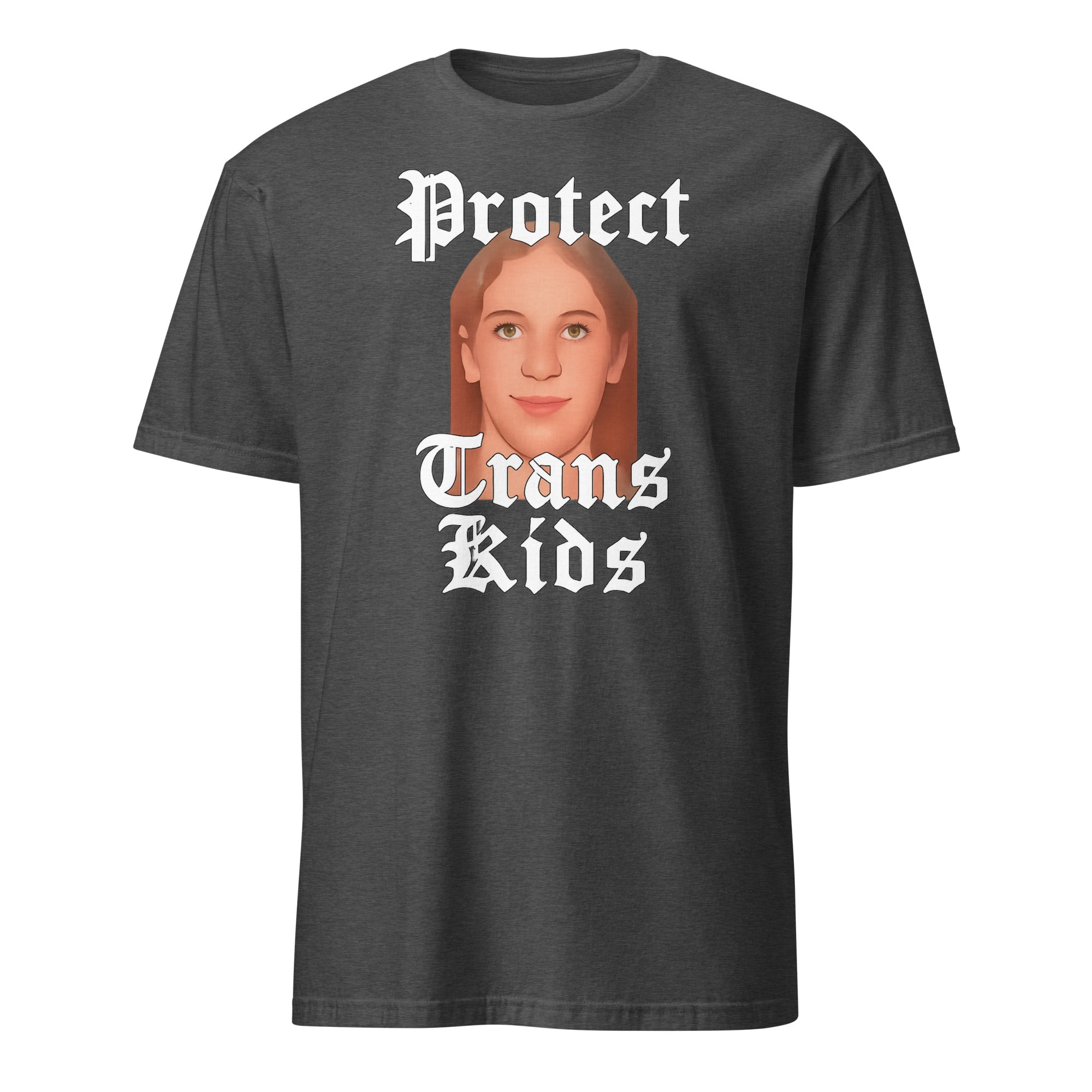 Westman Protect Trans Kids shirt in Dark Heather Grey by Cuccico