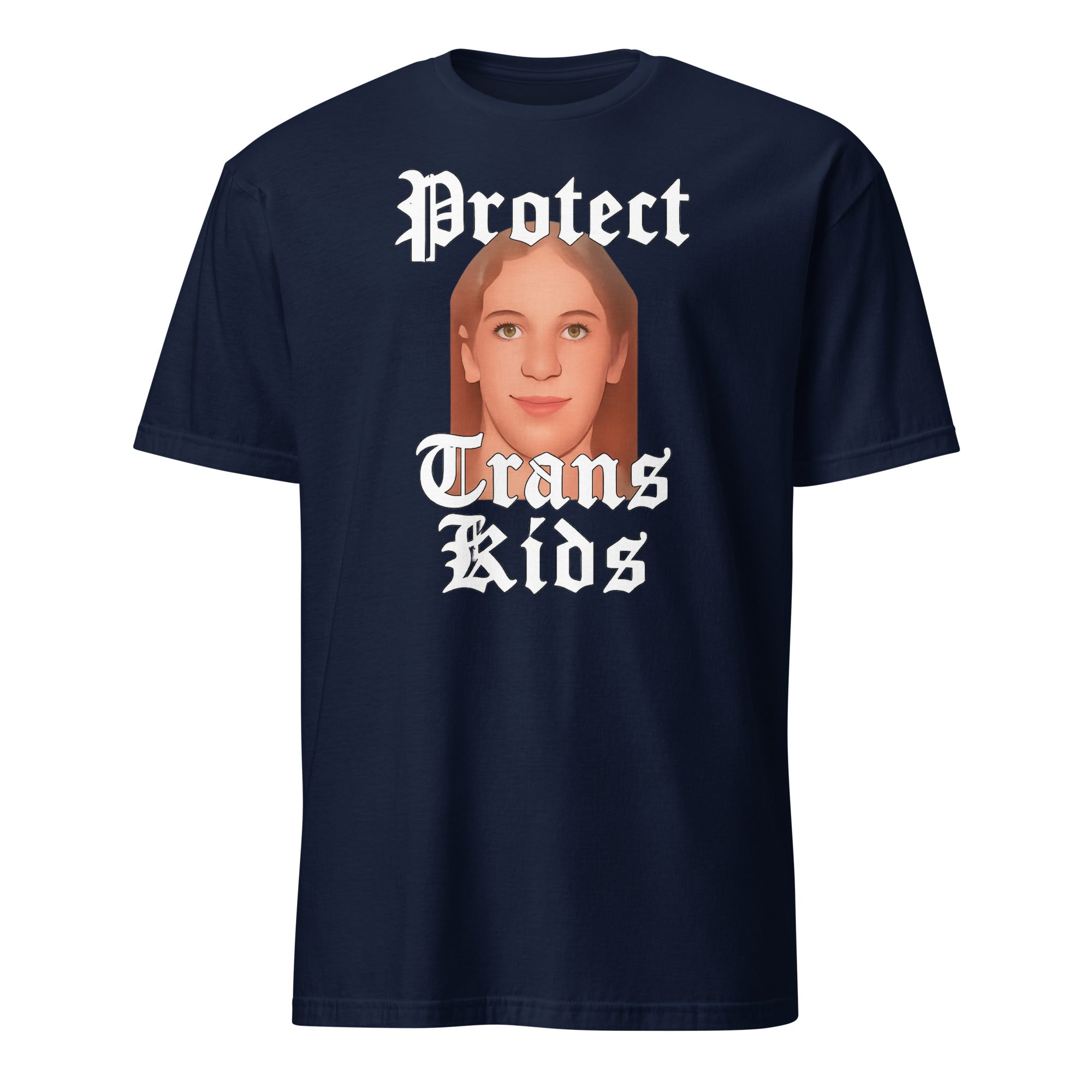 Robin Westman Protect Trans Kids shirt in Navy by Cuccico