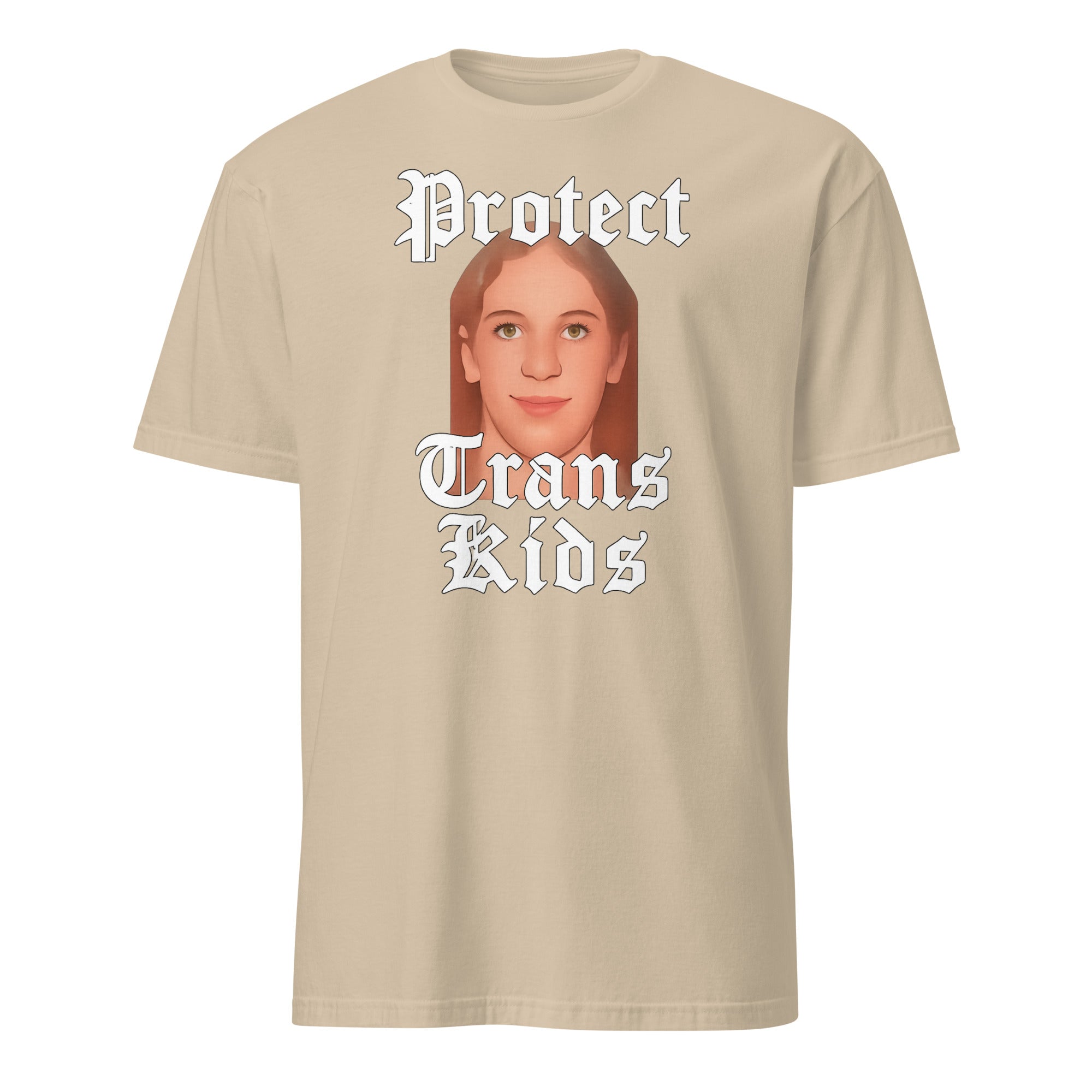 Robin Westman Protect Trans Kids shirt in Sand by Cuccico