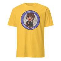 Sciel of Approval T-Shirt in daisy yellow featuring Clair Obscur Expedition 33 design by Cuccico