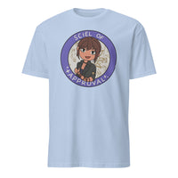 Sciel of Approval T-Shirt in light blue anime gaming style by Cuccico inspired by Clair Obscur Expedition 33