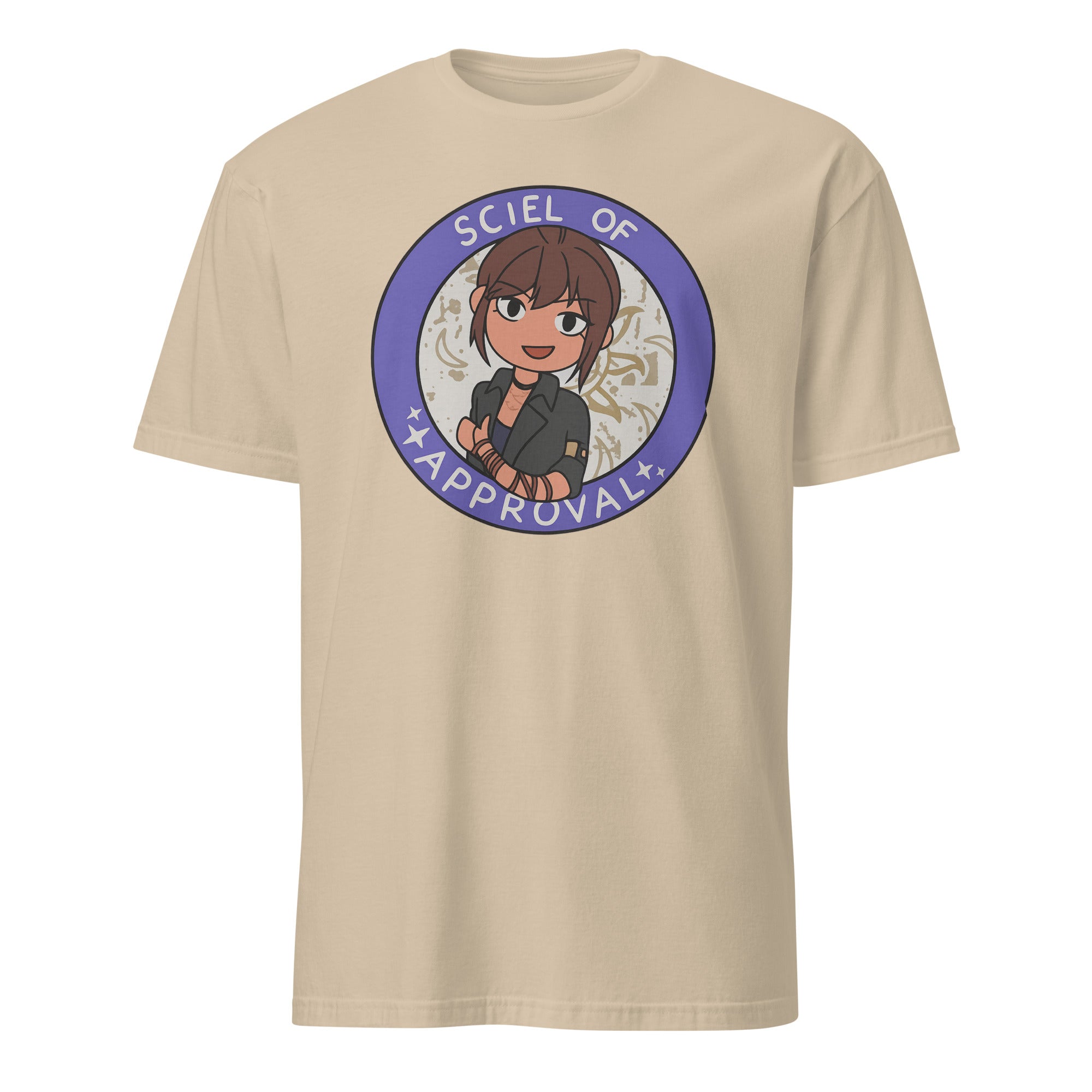 Sciel of Approval T-Shirt in sand color inspired by Clair Obscur Expedition 33 by Cuccico