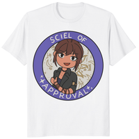 Sciel of Approval T-Shirt in white color featuring anime gaming artwork from Clair Obscur Expedition 33 by Cuccico
