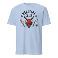 Stranger Things 4 Hellfire Club Logo Baseball T-shirt in Light Blue by Cuccico