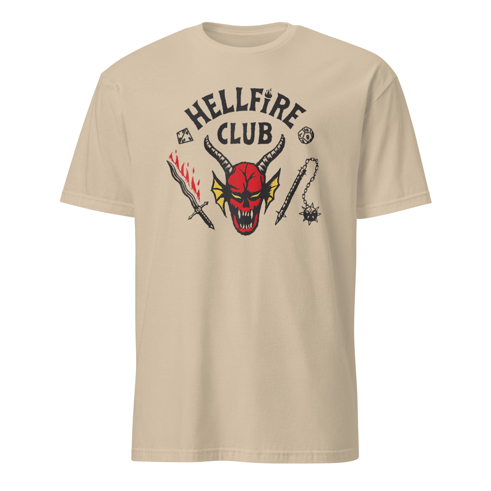 Stranger Things 4 Hellfire Club Logo Baseball T-shirt in Sand by Cuccico