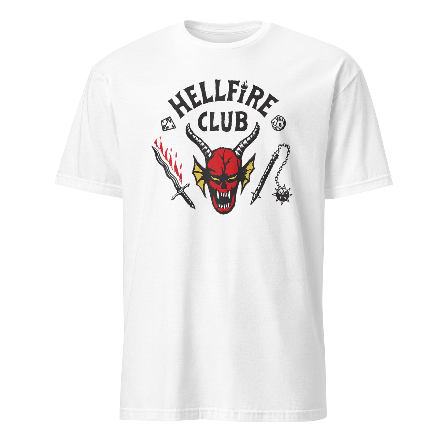 Stranger Things 4 Hellfire Club Logo Baseball T-shirt in White by Cuccico