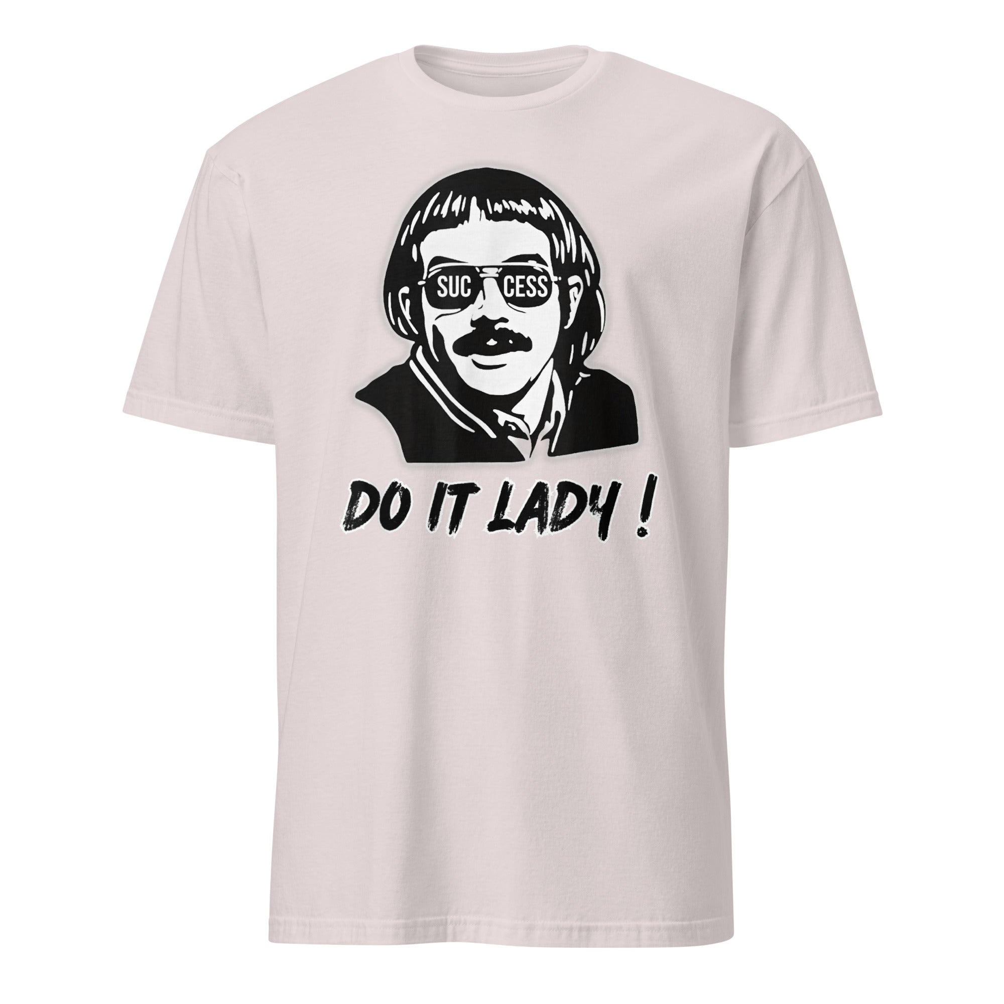 Success Do It Lady Chit Retro Funny Meme T-Shirt in Ice Grey