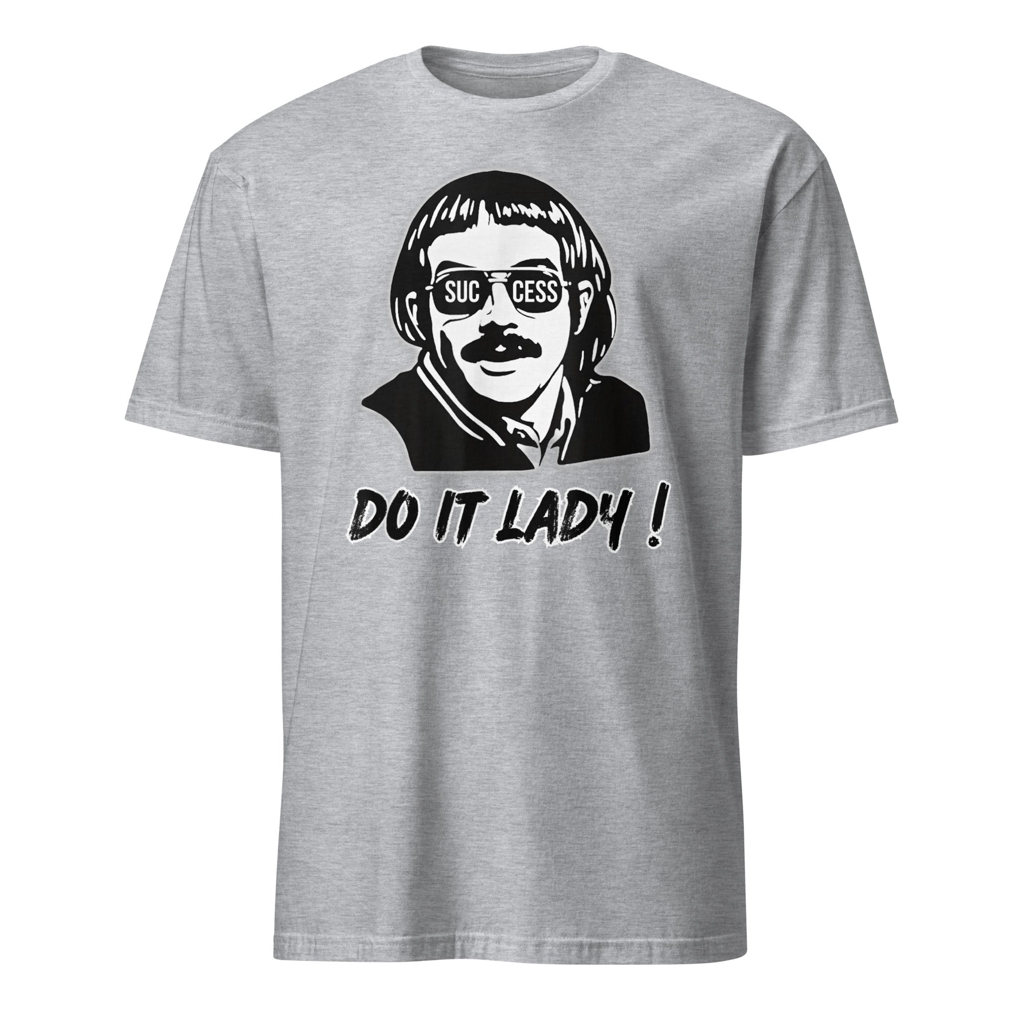 Success Do It Lady Chit Retro Funny Meme T-Shirt in Sport Grey