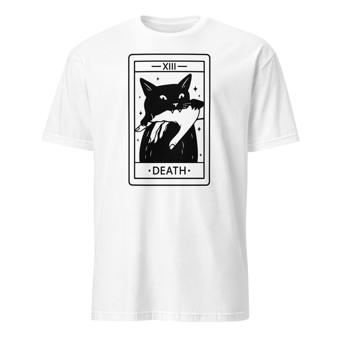 Tarot Card Black Cat Shirt in White by Cuccico