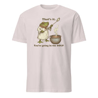 Cuccico That’s It You’re Going in the Soup Funny Frog Meme Tee in ice grey