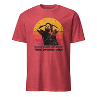 That’s, Like, Your Opinion, Man T-Shirt in Heather Red blue by Cuccico