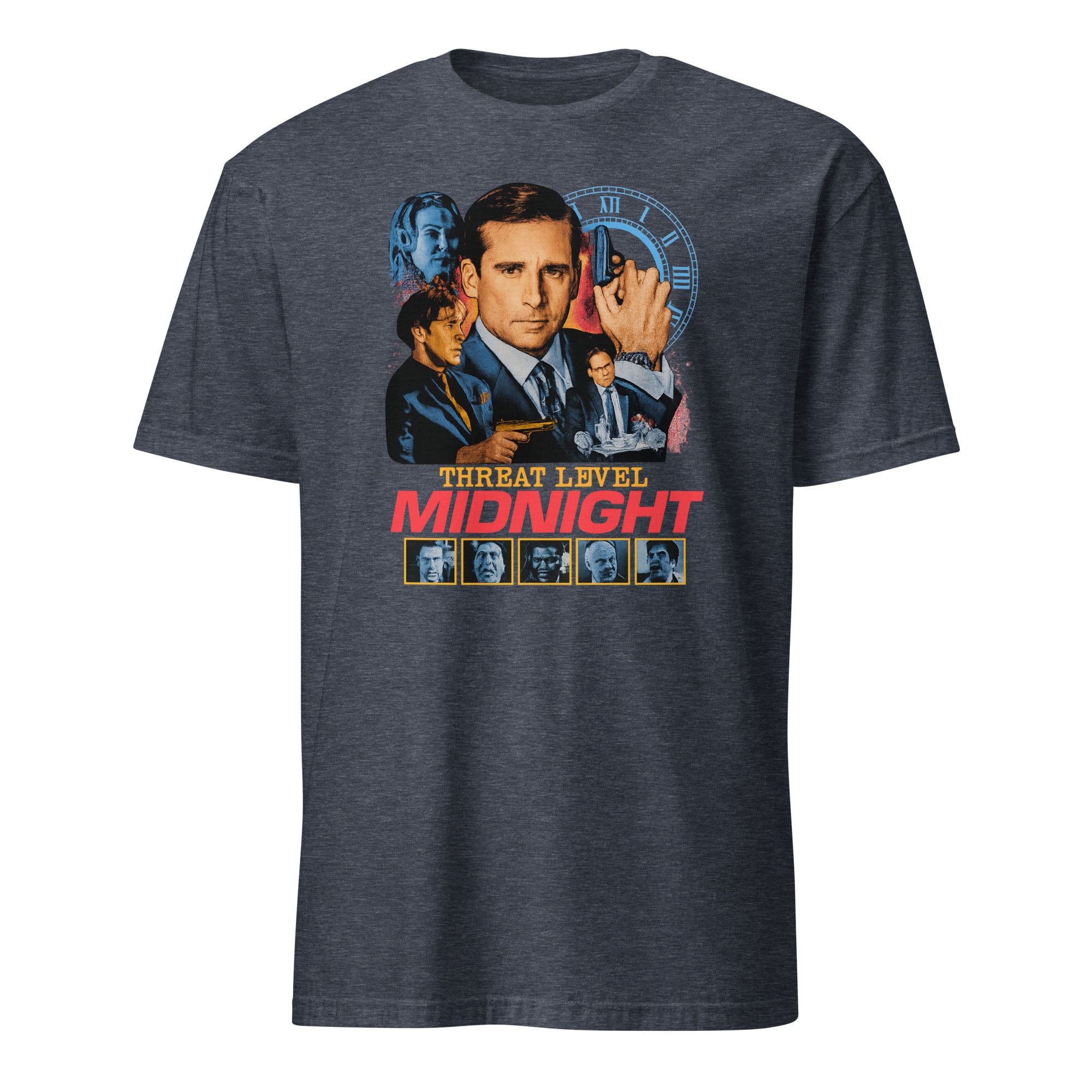 Threat Level Midnight Retro Michael Scarn T-Shirt in Heather Navy by Cuccico